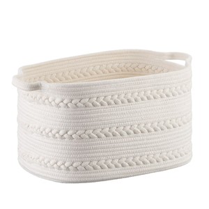 Cotton Rope Woven Storage <b>Basket</b> Round Handmade For Toys Organizing Household Use - Product Image 5