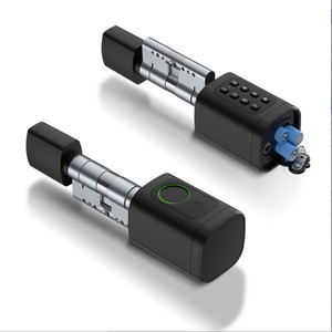 Euro Profile Keyless Smart Cylinder Sidik Jari Kata Sandi Kartu TTLock Tuya untuk Kontrol Aplikasi untuk Pintu Aluminium 38-120mm - Product Image 4