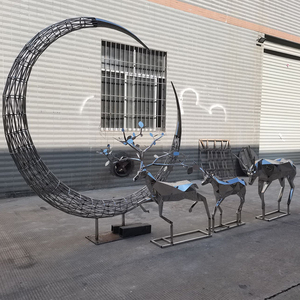 Sculptures <span class=keywords><strong>de</strong></span> cerf en acier inoxydable <span class=keywords><strong>de</strong></span> couleur personnalisée, design moderne, sculpture en métal d'art, <span class=keywords><strong>animaux</strong></span>, 15 cm - Product Image 3