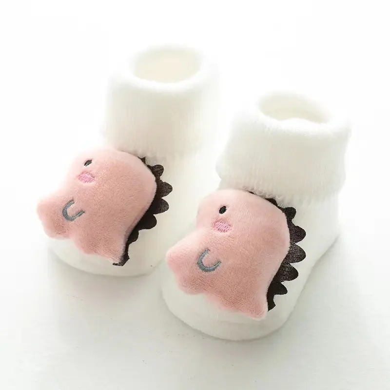 Kaus kaki mainan binatang untuk bayi, Kaos Kaki Balita setinggi lutut dengan pegangan lantai, kaus kaki binatang 3d imut Anti selip untuk bayi balita