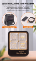 Lampe de camping solaire à LED ultra-lumineuse, projecteur portable pour extérieur, lanterne d'urgence en cas de panne de courant avec support réglable