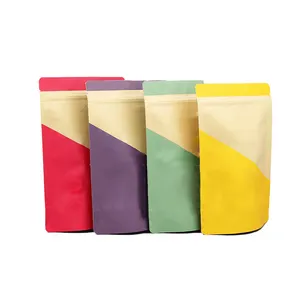 Sinh thái thân thiện tùy chỉnh in bao bì túi có thể tái chế đứng lên túi doypack kraft giấy trà túi Cà phê với dây kéo