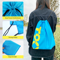 Vente en gros Logo personnalisé Promotionnel Polyester Nylon Boutique Gym Sport Sac à dos Sacs à cordon