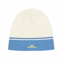 Bonnet en tricot gaufré de luxe personnalisé, de qualité supérieure, avec blocs de couleur, pour hommes et femmes