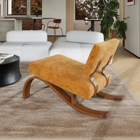Fauteuil individuel de style Wabi-Sabi moderne, design créatif en forme de traîneau, mobilier de maison en métal