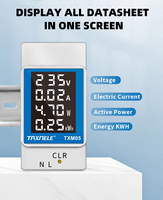 4IN1 110V 220V Din Rail AC Monitor Fase Tunggal 100A Pengukur Daya Energi VOLT AMP Voltmeter Ammeter Wattmeter
