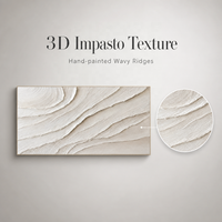 Peinture murale texturée à la main 60x120cm, art mural minimaliste, peinture à l'huile sur toile, paysage marin en relief, encadrée, décoration intérieure