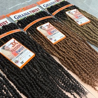 Nouveauté : Cheveux pour tresses au crochet pré-torsadées, 24 pouces, 220g, 3x Passion Twist Ghana Twist, 30 mèches/paquet, Ombré coloré