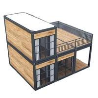 Maison conteneur en acier préfabriquée moderne de luxe à deux étages Petite maison préfabriquée en bois Bâtiments pour cabines Hôtel Appartement Villa