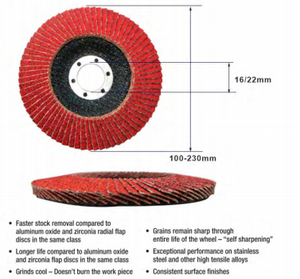 Disque à lamelles en céramique PMS 125mm disque de meulage Type 27 disque à lamelles abrasif plat pour meule abrasive en acier inoxydable - Product Image 6