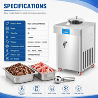 Commerciële Italiaanse harde ijsmachine, enkelcilinder batchvriezer, 1500W gelatomaker met touchscreen