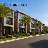 Maison modulaire préfabriquée de haute qualité en structure acier avec revêtement en aluminium, appartement de chambre moderne pour station balnéaire entièrement équipé