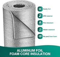 Rouleau d'isolation de fenêtre réfléchissant à double face en aluminium et mousse de polyéthylène 59x99, bloqueur de chaleur |   Plié pour l'expédition