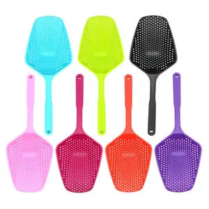 Colander Strainers Nylon Silicone Spoon Strainers Noodles Forks Vegetable Cooking Shovels Pasta Filter Spoon Kitchen Tools