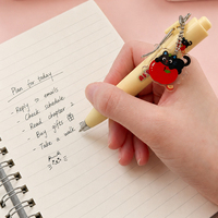 Stylos Gel Rétractables GF Apple Cat Cartoon Mignons et Kawaii pour l'Écriture, Stylos de Signation Adorables pour Journal et Prise de Notes pour Étudiants
