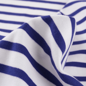 Rouleau de tissu rayé 300 GSM 98% polyester 2% élasthanne avec surface tricotée dense et structurée pour robes, chemises, jupes et costumes - Product Image 2