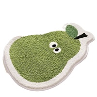 Tapis de bain en microfibre à motif de petits fruits frais, fabriqué à la machine, absorbant, pour chambre à coucher, chevet, maison et sol de salle de bain