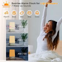 Réveil avec bruit blanc et lampe de nuit - 30 sons - pour enfants, adultes, bébés - chambre à coucher - soulagement de l'insomnie