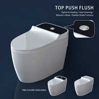 WC intelligent de luxe monobloc en céramique avec fonction lavage féminin, chasse d'eau cyclonique, siège chauffant, toilettes modernes à poser au sol