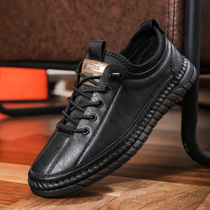Mocasines Casuales de Cuero para Hombre, Suela de Goma Suave, Tacón Bajo, Costuras con Borlas, Zapatos de Ocio - Product Image 2