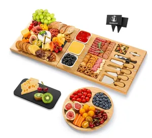 Đa năng pho mát Board Set tre pho mát Board bên ngoài trời thớt với dao phụ kiện