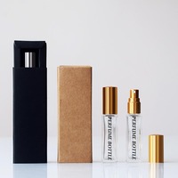 En stock – Flacons vaporisateurs de parfum transparents de 3 ml, 5 ml, 10 ml – Mini atomiseurs de voyage – Échantillons de parfum avec boîte d'emballage