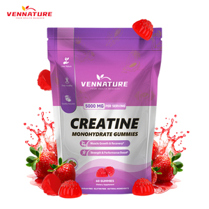 Vennature Private Label Strawberry 5000mg Pre Workout Creatine Monohydrate Gummies Creatine Gummies with <strong>Bcaa</strong> and Collagen - Product Image 1