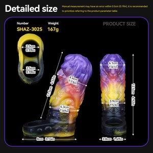 SHAZ Funda de silicona suave para pene, tipo manga de fantasía, con diseño abierto, para retrasar la eyaculación, juguete sexual para parejas - Product Image 2