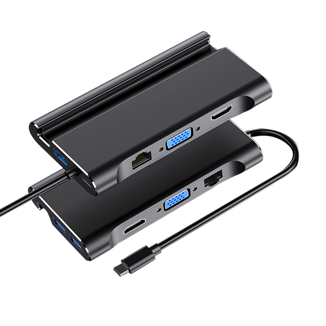 7-IN-1 Type C Dock Station USB 3.0 VGA RJ45 PD USB HUB for Laptop Macbook Pro for HP/DELL /Lenovo/Samsung