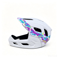 Casques de vélo intégraux pour enfants, certifiés CE CPSC, avec double coque en PC, mousse EPS, mentonnière détachable et motif dessin animé, vente en gros