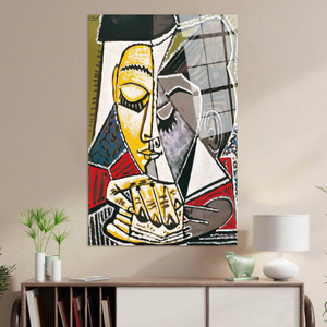 Toile imprimée : Picasso 'Tête d'une femme lisant' Décoration bohème, ART SUR VERRE TÉRMÉRISÉ - Product Image 3
