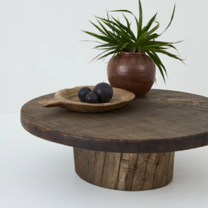 Premium Round Reclaimed <b>Wood</b> Coffee <b>Table</b> Handmade Solid Timber Center <b>Table</b> Sustainable <b>Rustic</b> Furniture for Home - Product Image 6