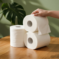 Papier toilette hygiénique imprimé sur mesure, 3 plis, rouleau de papier toilette en pâte vierge