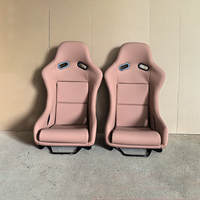 EDDY rose couture broderie voiture sport siège modifié course PVC fibre de carbone glissière course siège de conduite seau siège de course