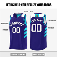 Maillots de basket-ball personnalisés anti-boulochage par sublimation, bleu ciel, séchage rapide, réversibles, en mesh pour jeunes