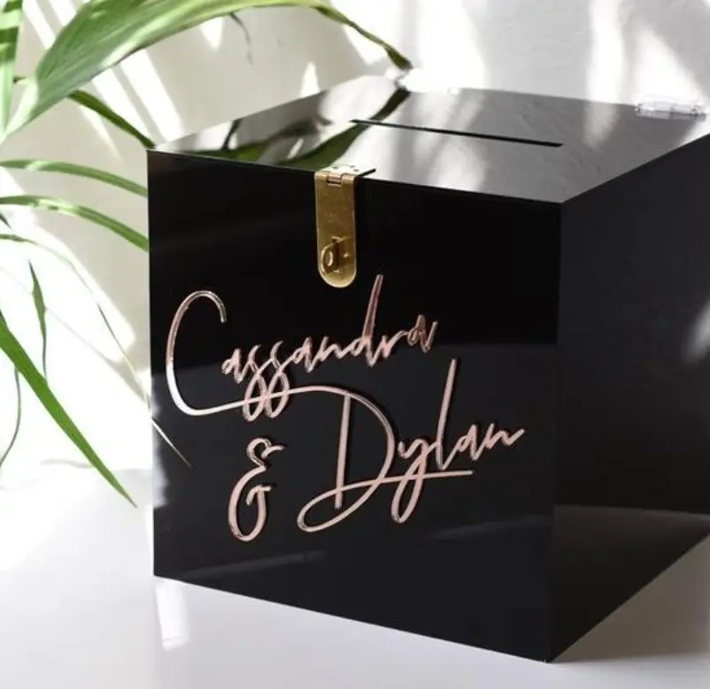 Customized Size Acrylic Wedding Wishing Well Box Acrylic Cards Box