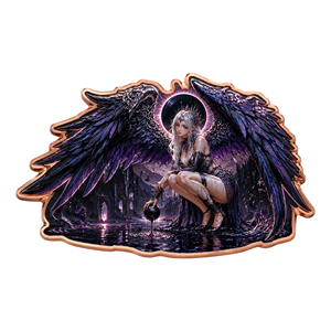 Moneta in Rame 3D da 1oz .999 Puro, a Forma di Lingotto, Serie Angelo con Ali Irregolari, Tema Angelo della Fantasia Oscura, Regalo da Collezione - Product Image 1
