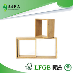 Bamboo wall-mounted storage rack, decorative wall organizer, <b>TV</b> wall mount, household wholesale. - Product Image 5