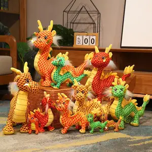 Dragon 2024 Nouvel An Vente en gros Cadeau pour enfants Poupée en peluche Mascotte Anime Jouets en peluche Dragon chinois Animaux en peluche