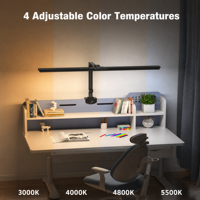 Lampe de bureau LED 95 CRI contemporaine, écologique, en métal, pliable, avec variateur tactile/infrarouge, pour l'étude, la peinture, la pratique du piano