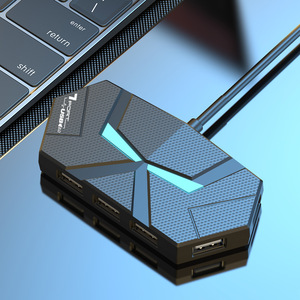 Hub de 4/7 Puertos con Luz Ambiental de Colores de 0.6M, Distribuidor <span class=keywords><strong>USB</strong></span> 2.0, Expansión para Laptop con Fuente de Alimentación Multivoltaje - Product Image 6