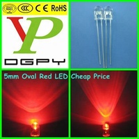 Dip led rouge ovales, densité 546, 5mm, diode led rouge ovale