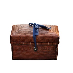 <b>Bamboo</b> Hand Woven Storage Basket Rectangle Kitchen Tea Set Organizer Craft Box - Product Image 4