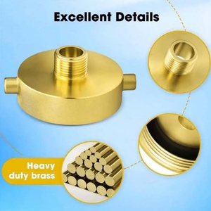 Adaptateur de tuyau d'incendie 2-1/2" NST(NH) femelle x 3/4" GHT mâle en laiton avec embout à goupille pour tuyau d'incendie et hydrant, adaptateur de jardin - Product Image 4