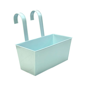 Small Metal Rectangular Hanging Bucket Detachable and 2 Holes Bottom <b>Flower</b> Growing Pot Wedding Display Plant - Product Image 4