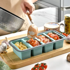 Molde de Silicona para Almacenamiento de Alimentos en Congelador, Tapa Hermética, Cuadrada, para Conservación Diaria de Alimentos Frescos - Product Image 3