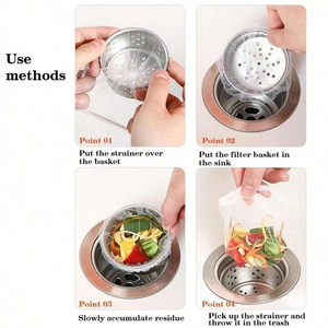 Disposable <b>Kitchen</b> Sink Filter Sewer Drain Anti-blocking Garbage Bag Pool Leak Mesh Bag Mesh Strainer Sink Garbage Net - Product Image 3