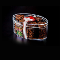 Boîte à bonbons durs transparente, jetable, de qualité alimentaire, en PET, gaufrée, rectangulaire, pour chocolat, gâteau, boîte à bonbons, emballage, boîtes à truffes vides