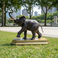 Sculpture de statue d'éléphant de marche en bronze de 3 pieds de haut en laiton Offre Spéciale coulé