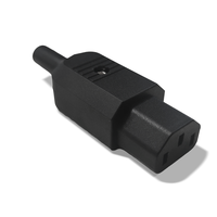 Connecteur de câble 15A 250V certifié CCC/CE//KC, adaptateur femelle IEC 60320 C14/C13, contacts en laiton nickelé, boîtier en nylon, LED